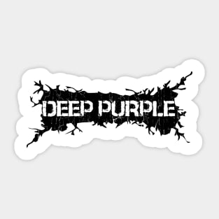 Black Distressed - Purple Sticker